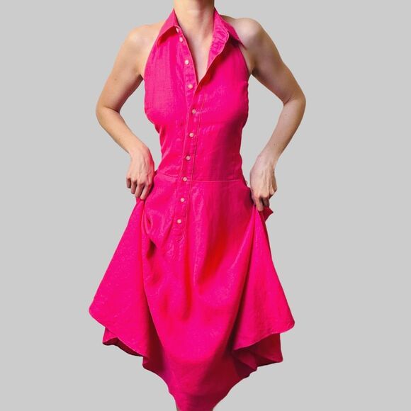 Vintage Y2K Ralph Lauren Pink Linen Halter Dress – Size 12 – $345 Value - Picture 12 of 12